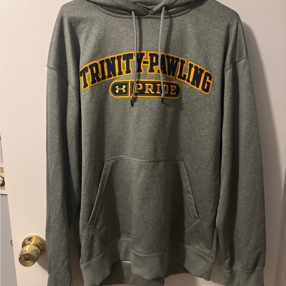 Under Armour Gray Color-block Logo Athletic Athleisure Style Chunky Hoodie